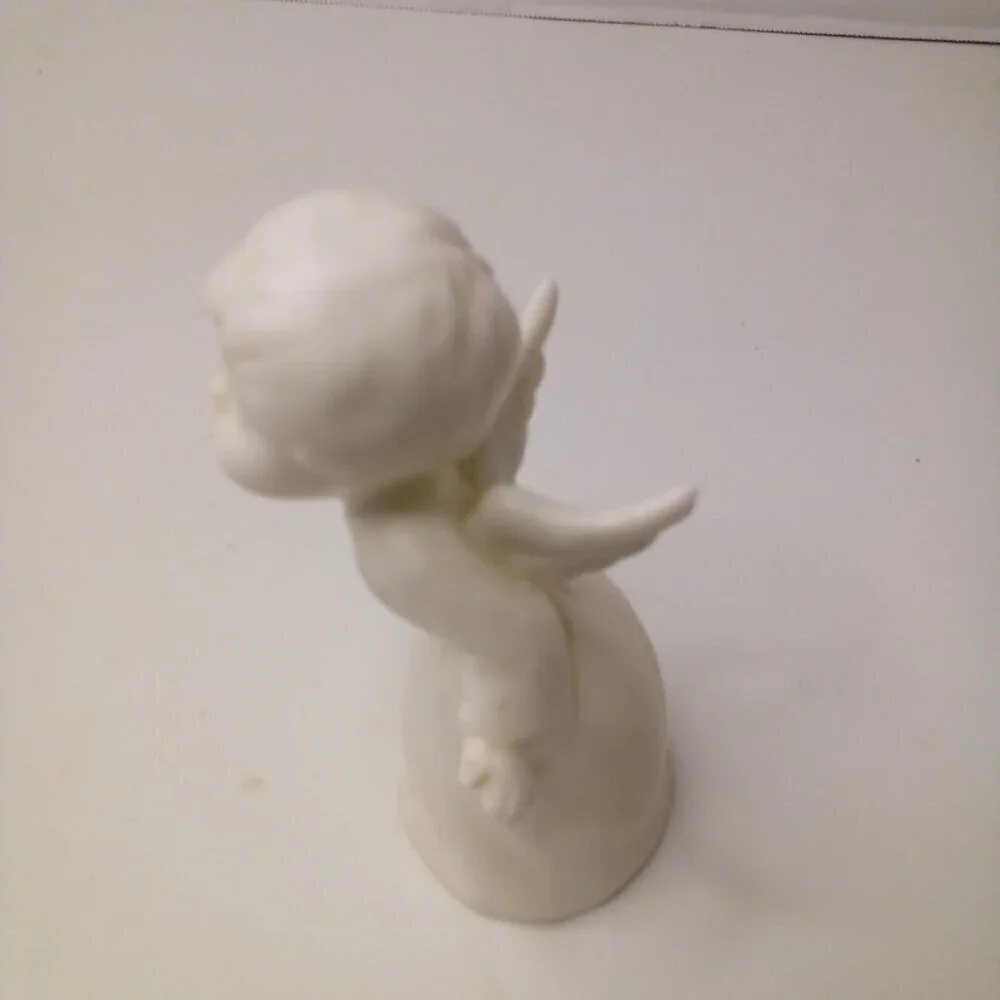 Schmid Bros Kissing Angel White Porcelain Nativity Figurine Vintage 1950s